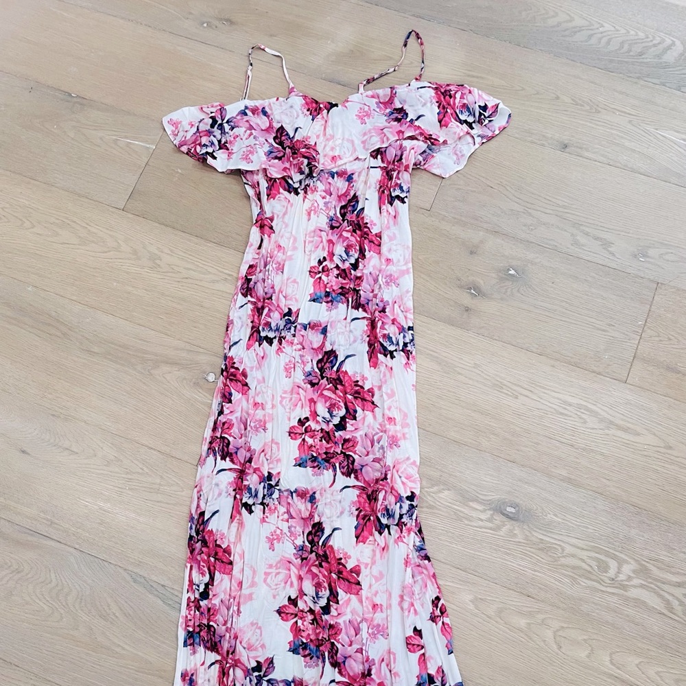 Forever 21 floral maxi dress with ruffle detail